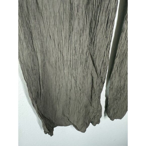 Zara Women's Suit Trousers Sz M Green Tapered Dress Pants Crumpled fabric - Picture 4 of 15